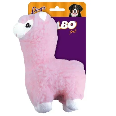 Brinquedo Pelucia Sonora Para Cachorro Lhama Rosa Jambo 