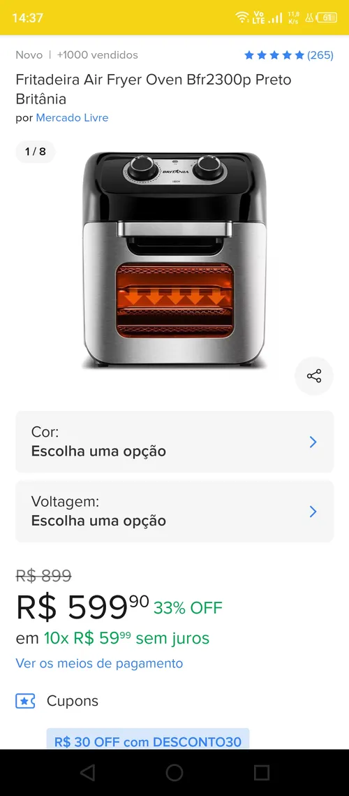 Imagem na descrição da promoção