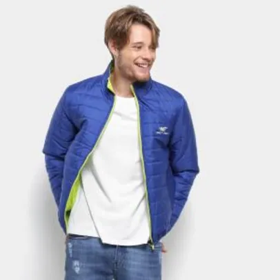 Jaqueta Puffer Ninety Eight Nylon Masculina - Azul e Verde | R$32