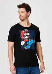 Camiseta Masculina Flamê Com Estampa Nintendo - Mário | R$26