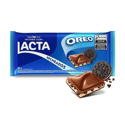 (Levando 3 unidades) Chocolate Lacta ao Leite com Recheio de Oreo 90g