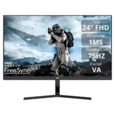 Monitor Gamer HQ Premium, 24 Pol, Full HD, 75Hz, 1ms, VA, HDMI/VGA, FreeSync, GP24V175