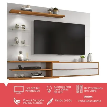 Painel para TV Até 60 Polegadas 1 Porta Nt1115 Off White/freijó Trend - Notável 