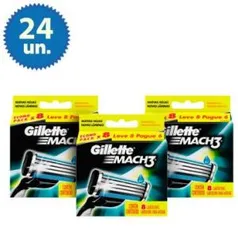 Leve Mais Pague Menos: 24 Cargas para Aparelho de Barbear Gillette Mach3 Regular - R$ 85,39