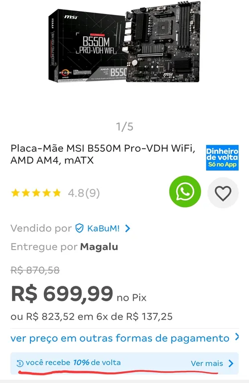 Imagem na descrição da promoção