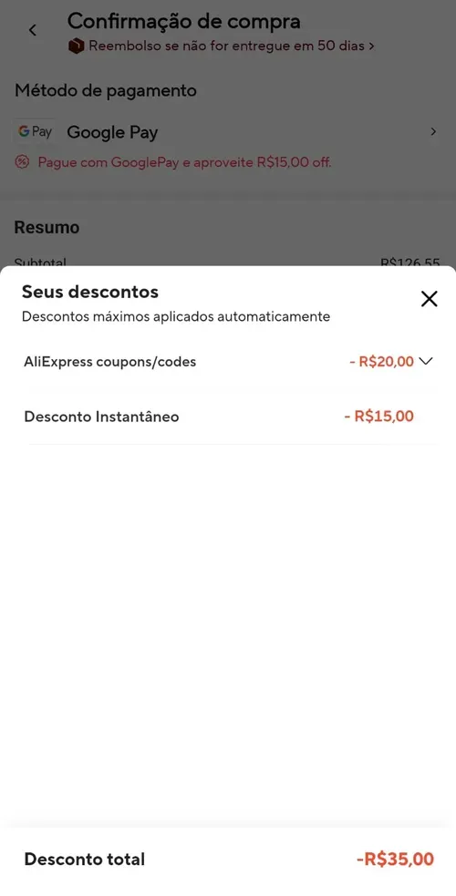 Imagem na descrição da promoção