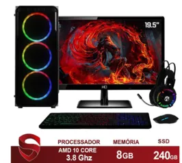 PC Gamer Completo AMD 10-Core CPU 3.8Ghz 8GB Kit Gamer Skill