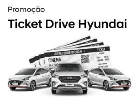 Promoção Drive Hyundai: Faça um test-drive e ganhe 1 vale-cinema e 1 número da sorte