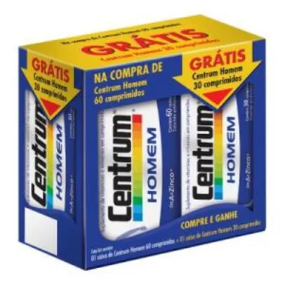 Centrum Homem Kit Leve 90 Comprimidos e Pague Apenas 60 Comprimidos | R$ 112