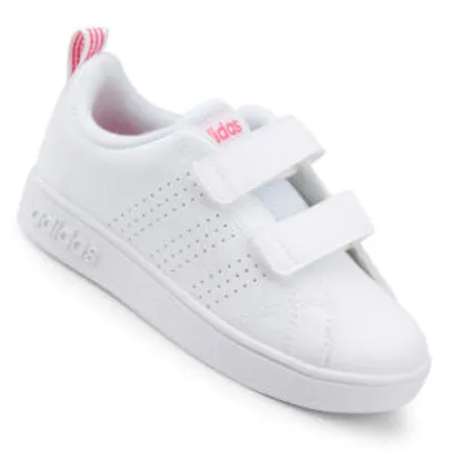 Tênis Infantil Adidas Vs Advantage Clean - Branco e Rosa R$72