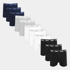 Kit Cueca Boxer Mash Masculina 10 Peças - Preto e Branco- Marinho e cinza - R$125