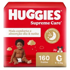 Fralda Huggies Supreme Care G, 160un