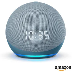 Echo Dot (4ª geração) Smart Speaker Amazon com Relógio e Alexa Azul | R$379