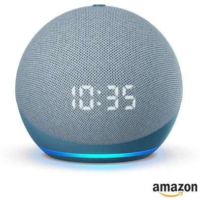 Echo Dot (4ª geração) Smart Speaker Amazon com Relógio e Alexa Azul | R$379