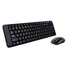 Kit Teclado e Mouse Logitech MK220 Wireless Preto - R$ 74,90