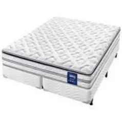 Cama Box Queen Size + Colchão Queen Size Americanflex Topázio Gel com Pillow Top | R$1619