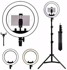 Kit Completo Ring Light Com Tripé Dimmer Youtuber Selfie Pro