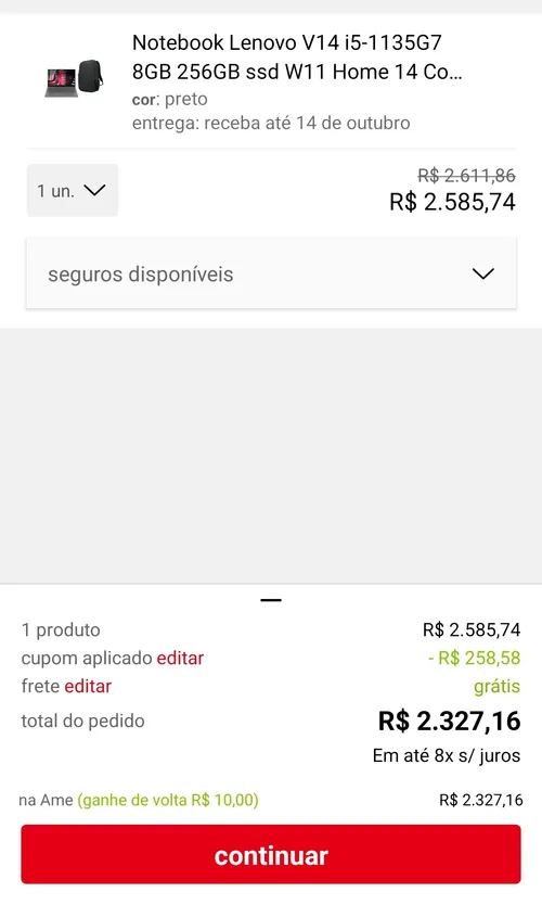 Imagem na descrição da promoção