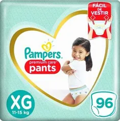 Fralda Pampers Pants Premium Care XG 96 unidades - R$108