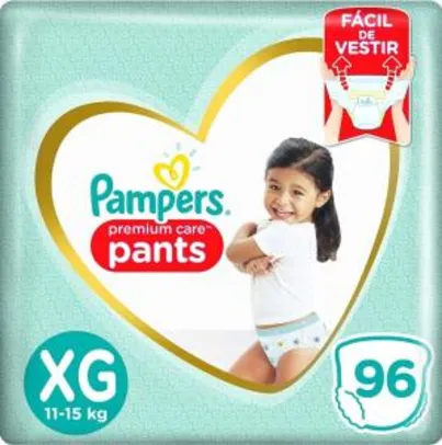 Fralda Pampers Pants Premium Care XG 96 unidades - R$108
