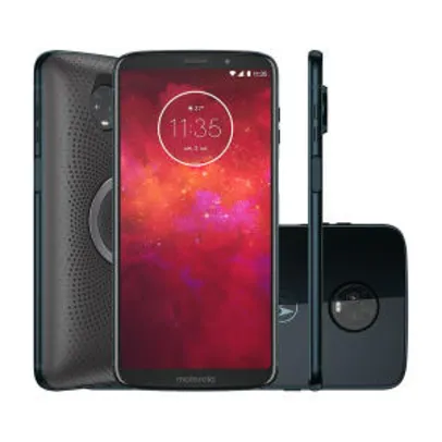 Smartphone Moto Z3 Play Stereo Speaker Edition 64GB Indigo Tela 6" Câmera 12MP Android 8.1 por R$ 1449