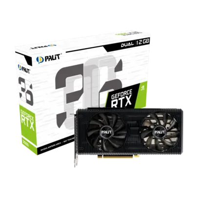 Placa de Vídeo Palit NVIDIA GeForce RTX 3060 Dual, LHR, 12GB, GDDR6, 192bit, DLSS, Ray Tracing