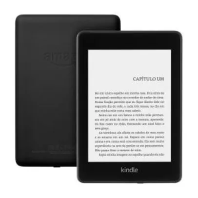 E-Reader Amazon Novo Kindle Paperwhite Preto, 8GB, Wi-Fi, à Prova D Água, Iluminação Embutida