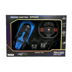 Carrinho 1:16 Racing Control Spark Azul e Preto Multikids - BR1339