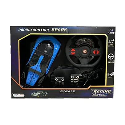 Carrinho 1:16 Racing Control Spark Azul e Preto Multikids - BR1339