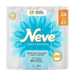 Neve Papel Higiênico Puro e Natural - 24 Rolos, Neve