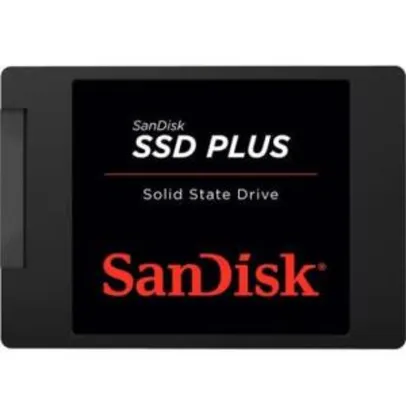 SSD Sandisk Plus, 480GB, SATA, Leitura 535MB/s, Gravação 445MB/s | R$400