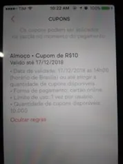 R$10,00 Off em pedidos no almoço até às 14h00 (usuários selecionados)