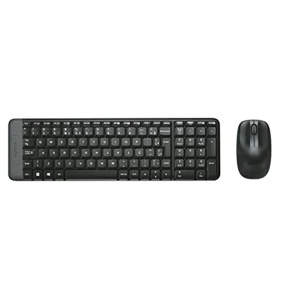 Combo Teclado e Mouse sem fio Logitech MK220 com Design Compacto, Conexão USB, Pilhas Inclusas e Layout ABNT2