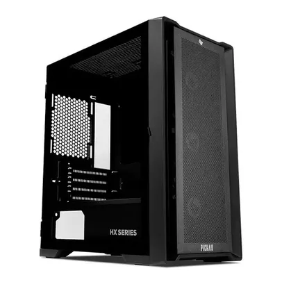 GABINETE GAMER PICHAU HX550M, MID-TOWER, LATERAL DE VIDRO, COM 3 FANS, PG-HX550M-BK01