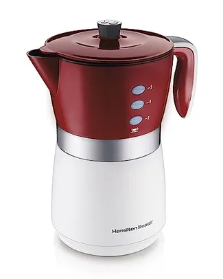 Cafeteira Elétrica Hamilton Beach, 14 Xícaras, Branca/Vermelha, 110v e 220v