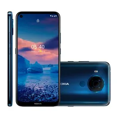 Smartphone Nokia 5.4, 4G, 128GB, Quad Câmera, Tela 6,3, Azul - NK025