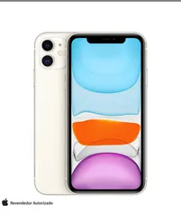 iPhone 11 Branco, com Tela de 6,1", 4G, 64 GB | R$3799