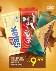 3 tabletes Nestlé por R$ 10