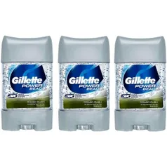 Kit 3 Desodorantes Antitranspirante Gel Power Beads Power Rush 82g - Gillette - R$32