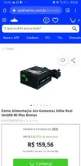 Fonte gamemax 500w COM CABO