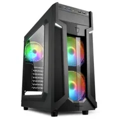 Gabinete Gamer Sharkoon VG6-W RGB ATX sem Fonte - R$199