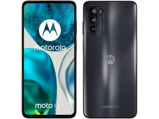 Smartphone Motorola Moto G52 128GB Preto 4G - Octa-Core 4GB RAM 6,6” Câm. Tripla + Selfie 16MP