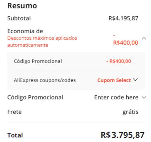 Imagem na descrição da promoção