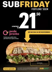 Subfriday - Footlong 30cm Frango Defumado com Cream Cheese