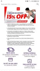 15% OFF em produtos Netshoes