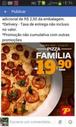 Pizza Família na Parme - R$19,90