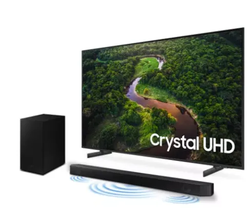 Combo Samsung Smart TV 75 polegadas Crystal UHD 4K 75CU8000 + Soundbar Samsung HW-Q600C/ZD