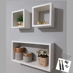 Kit 3 Peças Nicho Branco mdf