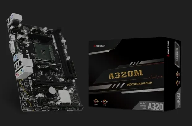 Placa Mãe Biostar A320MH, Chipset A320, AMD AM4, mATX, DDR4