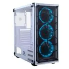 Gabinete Gamer Redragon Wheel Jack White, Mid Tower, RGB, Lateral e Frontal em Vidro, Branco - GC-606WH